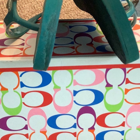 Coach Teal Flip Flops with Starfish Detail - Picture 6 of 8